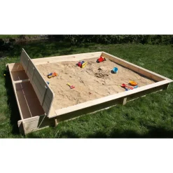 Promadino Sandkasten Yanick mit Sitz-Staukasten