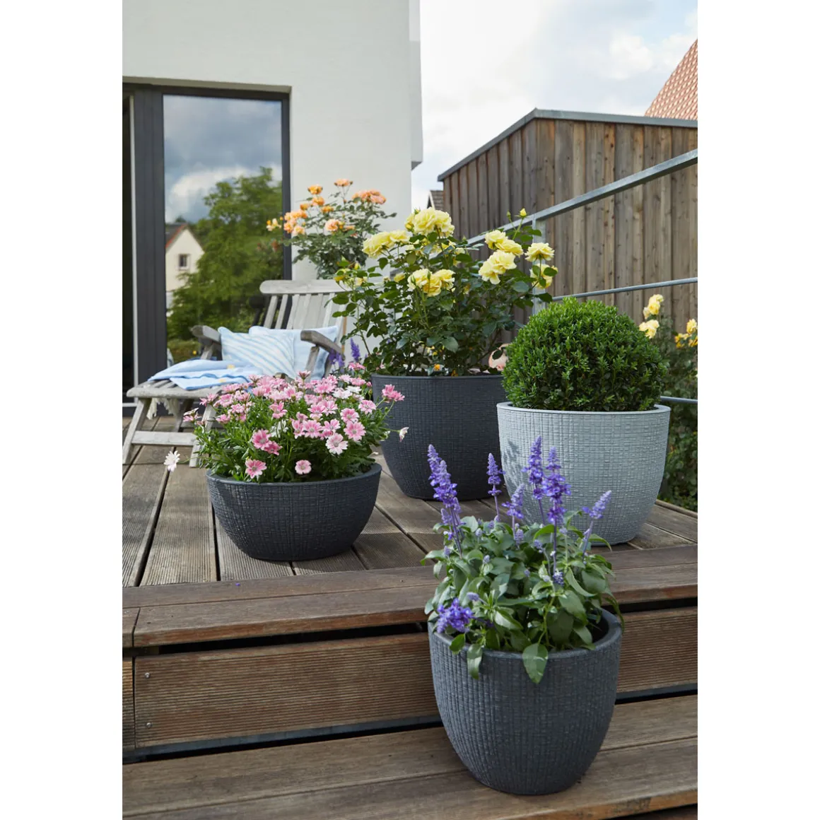 Scheurich Pflanzgefäß Barceo Durchmesser 40 cm Stony black