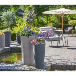 Scheurich Pflanzgefäß Coneo High BxHxT 28,5 x 55 x 28,5 cm Schwarz-Granit