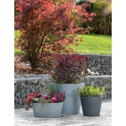 Scheurich Pflanzschale C-Cone BxHxT 38,9 x 17,5 x 38,9 cm Stony Black