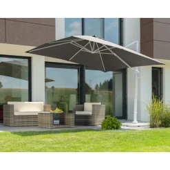 Schneider Schirme Ampelschirm Rhodos Twist Bianco 300 x 300 anthrazit