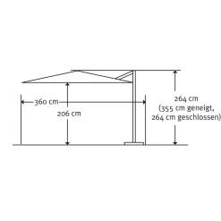 Schneider Schirme Ampelschirm Rhodos Twist 300 x 300 cm Anthrazit