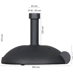 Schneider Schirme Beton-Schirmständer 40 kg halbrund anthrazit