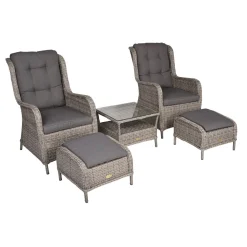 Sessel-Set Valencia 5-teilig grau