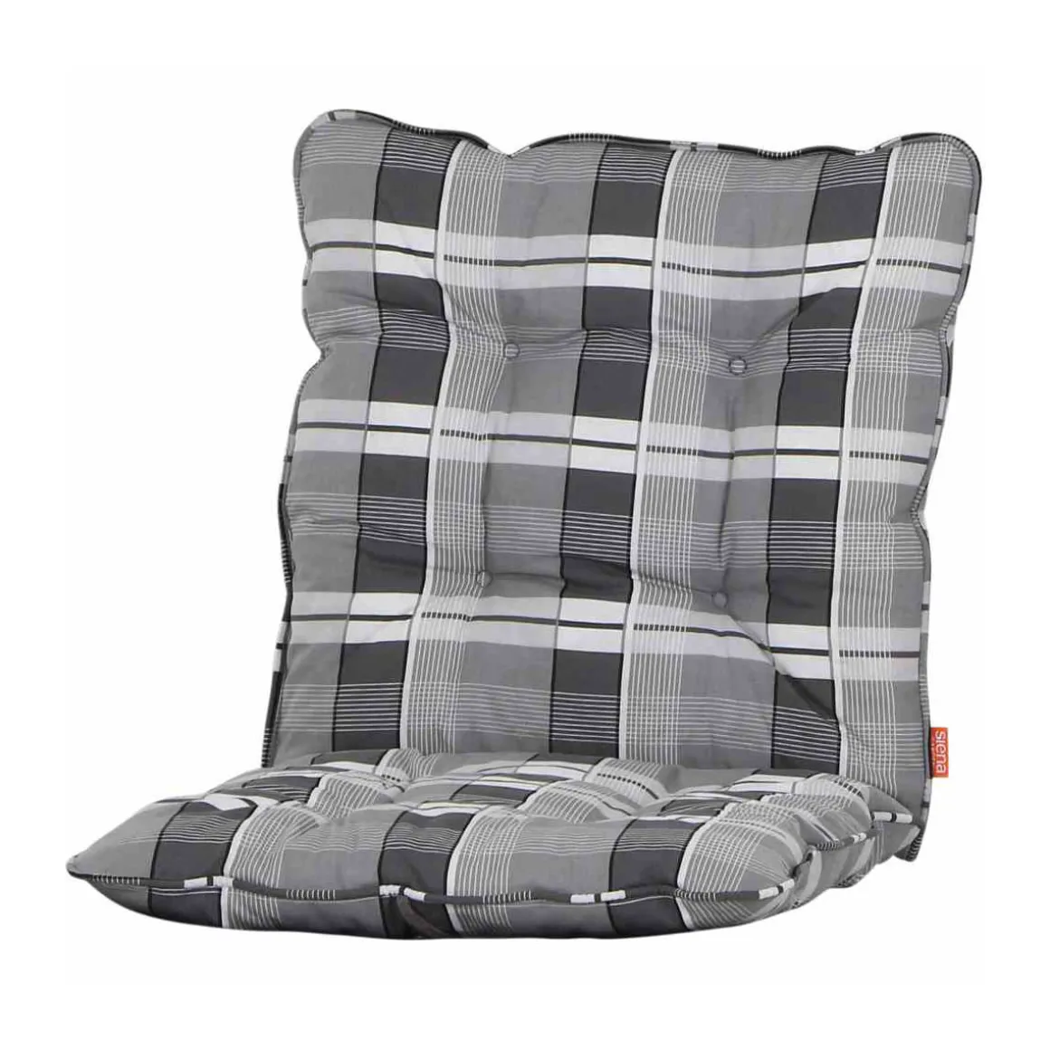 Siena Garden Auflage „Askella“, 88x42x6 cm, für Stuhl, grau kariert