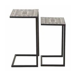 Siena Garden Beistelltischset Como 39 x 30 x 54 cm Stahlgestell