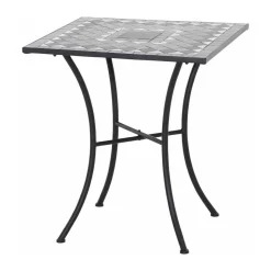Siena Garden Bistrotisch Como 64 x 64 x 71 cm Stahlgestell schwarz