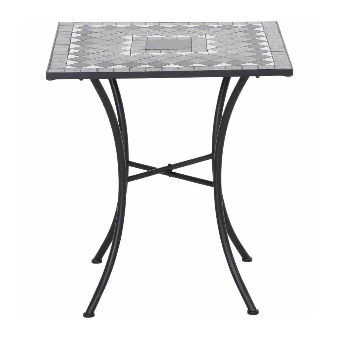 Siena Garden Bistrotisch Como 64 x 64 x 71 cm Stahlgestell schwarz