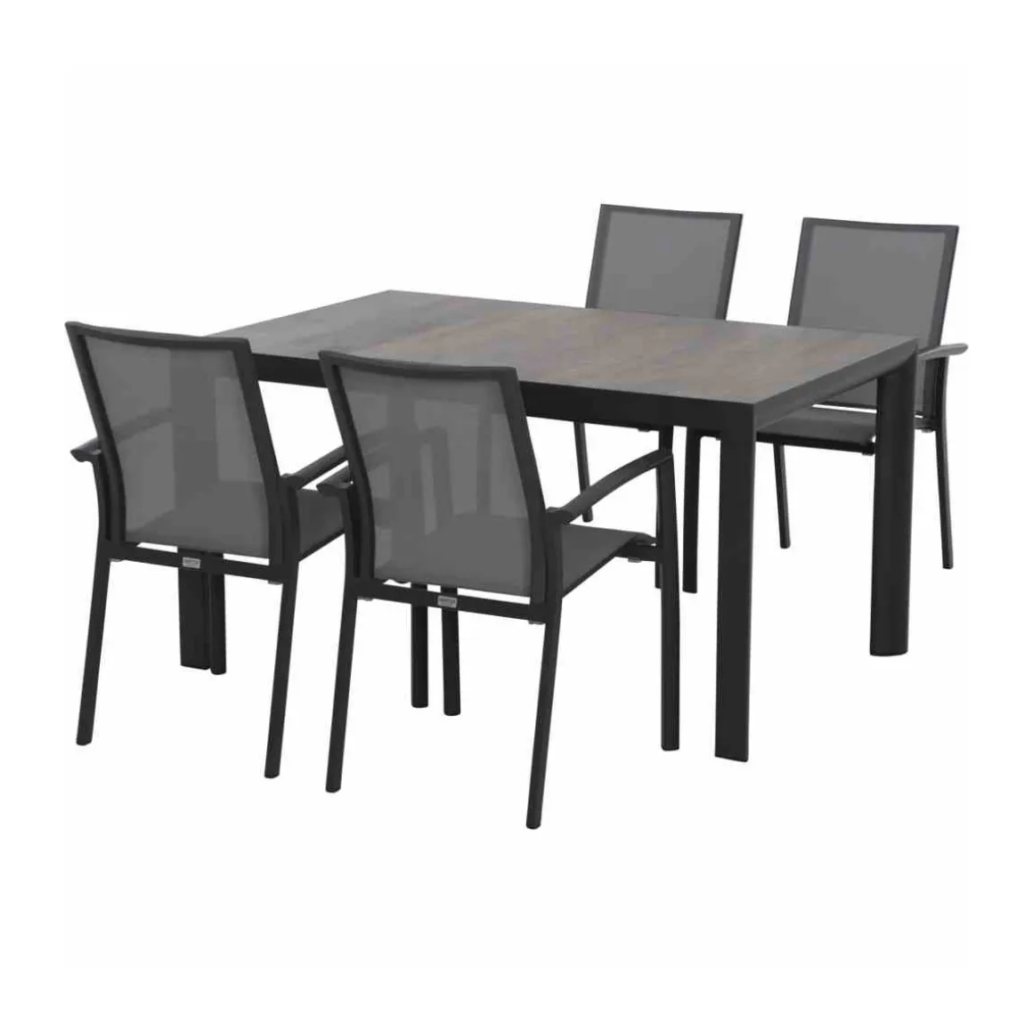 Siena Garden Dining Tisch Silva 140 x 90 x 74 cm matt anthrazit/washed grey