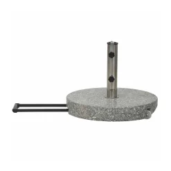 Siena Garden Granit-Schirmständer 40 kg, Ø50x8 cm, hellgrau, für Schirmstock-Ø 25-48 mm, inkl. Rollen
