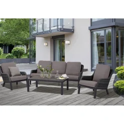 Siena Garden Loungetisch Belia 120 x 70 x 43,5 cm matt anthrazit/anthrazit