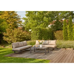 Siena Garden Loungetisch Belia 120 x 70 x 43,5 cm matt anthrazit/anthrazit