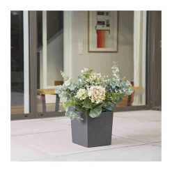 Siena Garden Pflanzgefäß Marle 25 x 25 x 26 cm graphit Rattanoptik