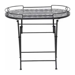 Siena Garden Serviertisch Como 41 x 67,5 x 60 cm matt schwarz/dunkelgrau