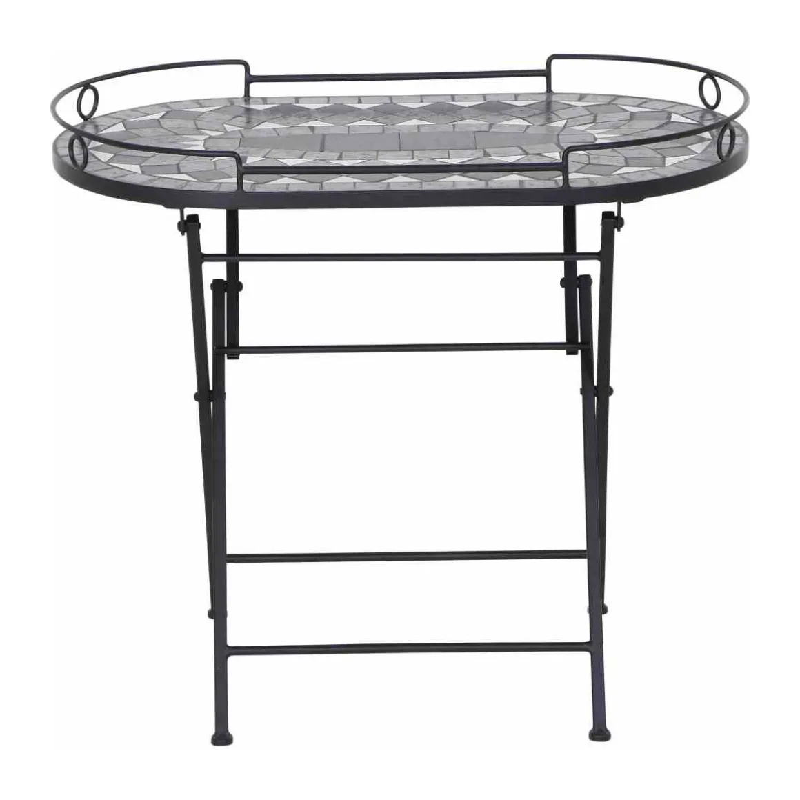 Siena Garden Serviertisch Como 41 x 67,5 x 60 cm matt schwarz/dunkelgrau