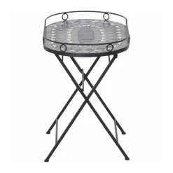 Siena Garden Serviertisch Como 41 x 67,5 x 60 cm matt schwarz/dunkelgrau