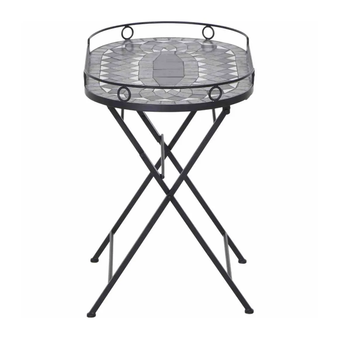 Siena Garden Serviertisch Como 41 x 67,5 x 60 cm matt schwarz/dunkelgrau