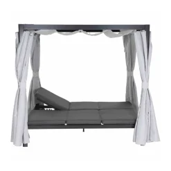 Siena Garden Sofabett „Waikiki“, mehrfach verstellbar, anthrazit/grau