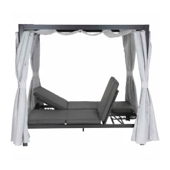 Siena Garden Sofabett „Waikiki“, mehrfach verstellbar, anthrazit/grau