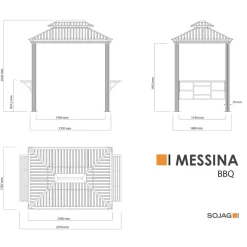 Sojag Pavillon BBQ Messina 68 179x292x262cm Anthrazit