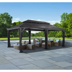 Sojag Pavillon Messina 1220 inkl. Moskitonetz 363x598x307,1cm Anthrazit