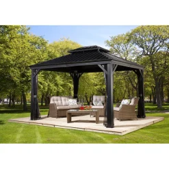 Sojag Pavillon Messina 1012 inkl. Moskitonetz 298x363x291,5cm Anthrazit