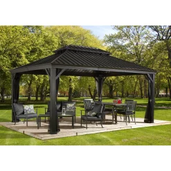 Sojag Pavillon Messina 1216 inkl. Moskitonetz 363x483x307,1cm Anthrazit