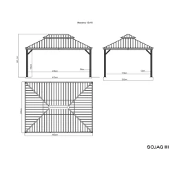 Sojag Pavillon Messina 1216 inkl. Moskitonetz 363x483x307,1cm Anthrazit