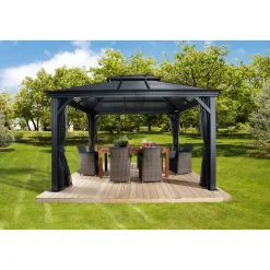 Sojag Pavillon Mykonos 1014 inkl. Moskitonetz 299x425x291,4cm Basaltgrau