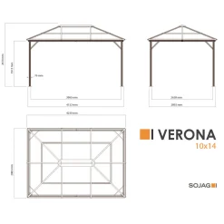 Sojag Pavillon Verona 1014 inkl. Moskitonetz 298,3x422,5x261cm Anthrazit