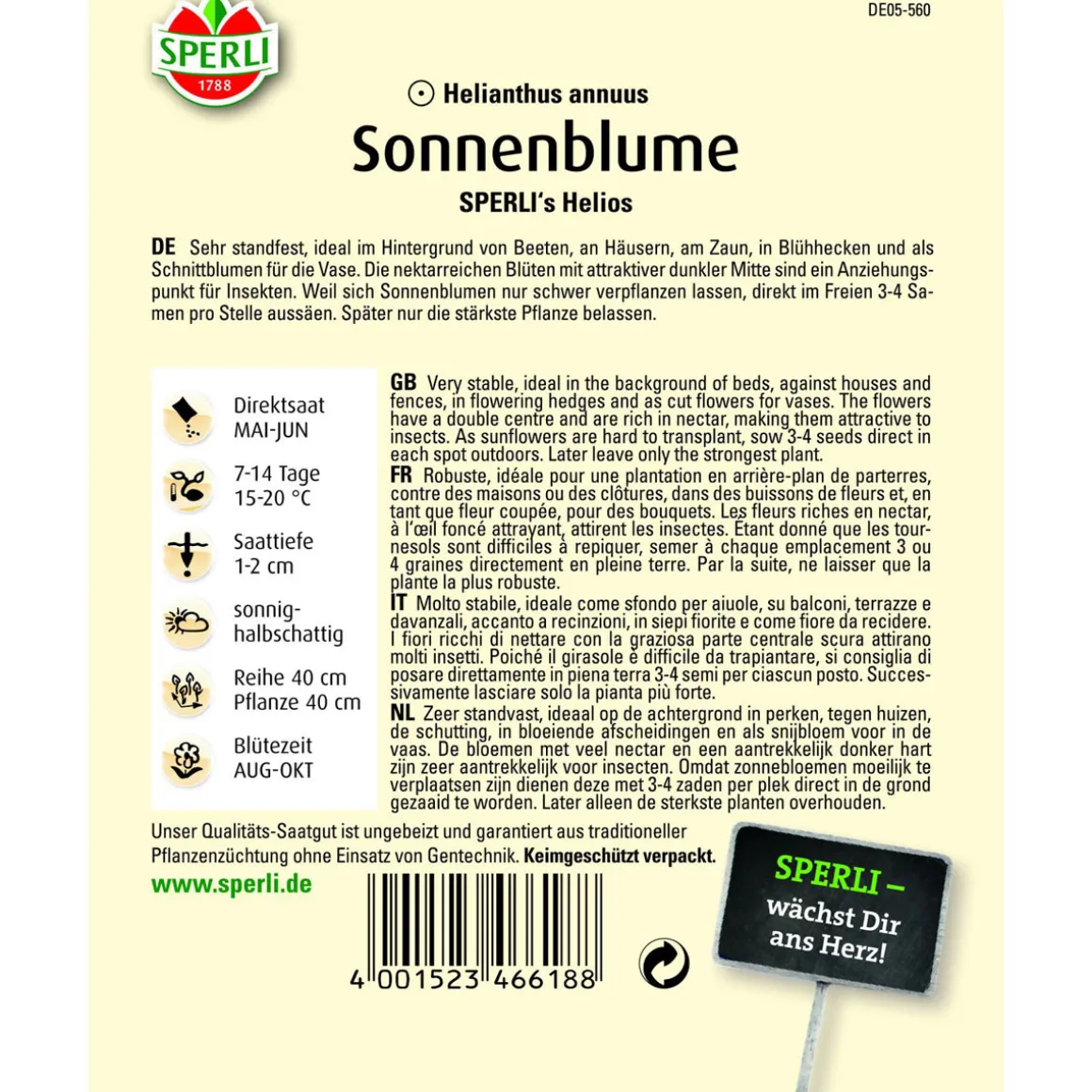 Sonnenblume SPERLIS´s Helios 150 cm