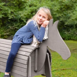 Spielpferd grau 64 x 123 x 151 cm