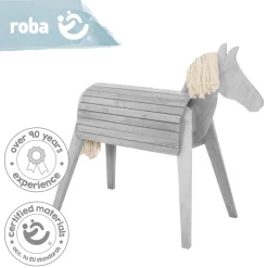 Spielpferd grau 64 x 123 x 151 cm