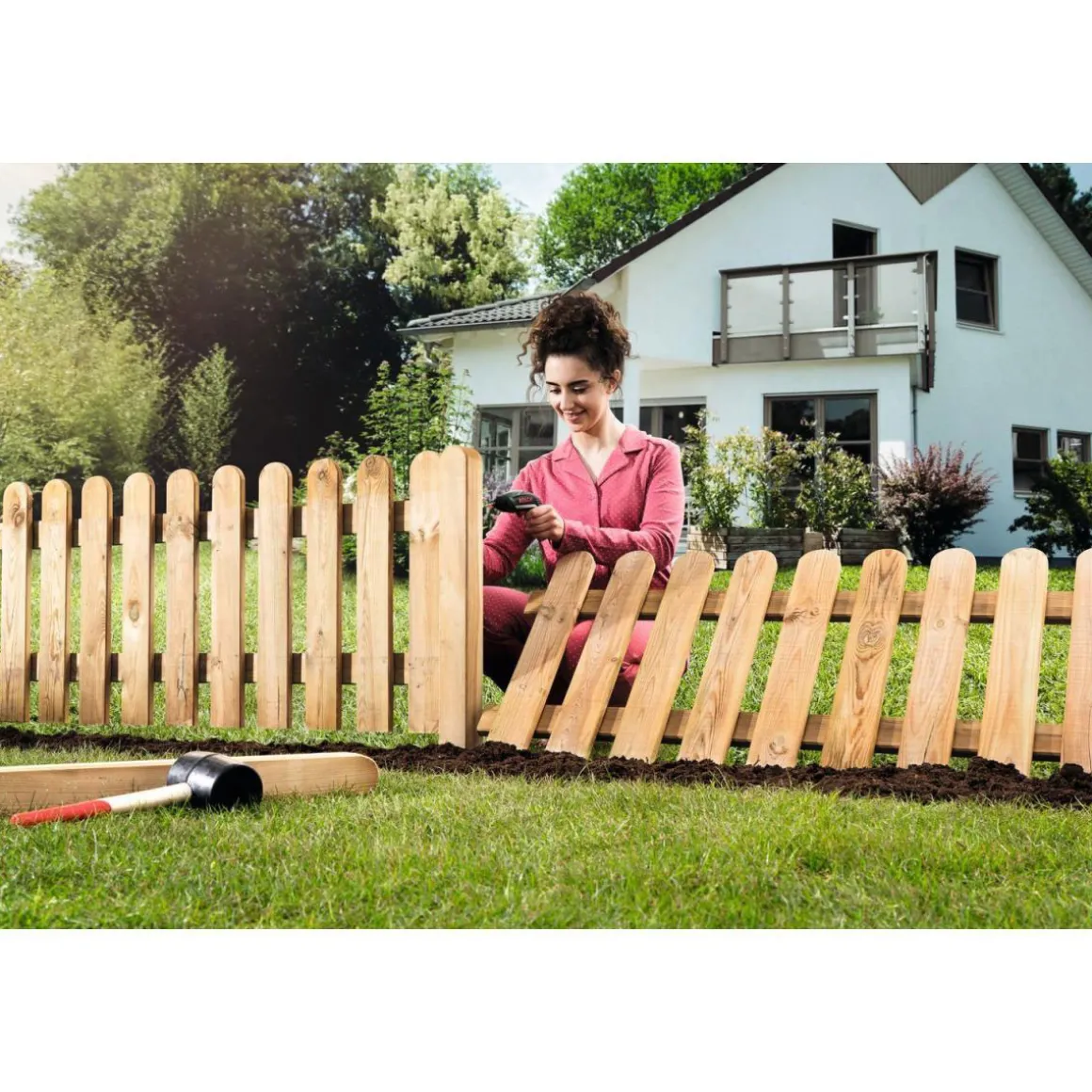 Staketenzaun gerade 180 x 85 cm