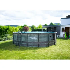 Summer Waves Elite Frame Pool 488x488x122cm Rattan Grau