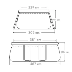 Summer Waves Quick Frame Pool 457x305x107cm Blau