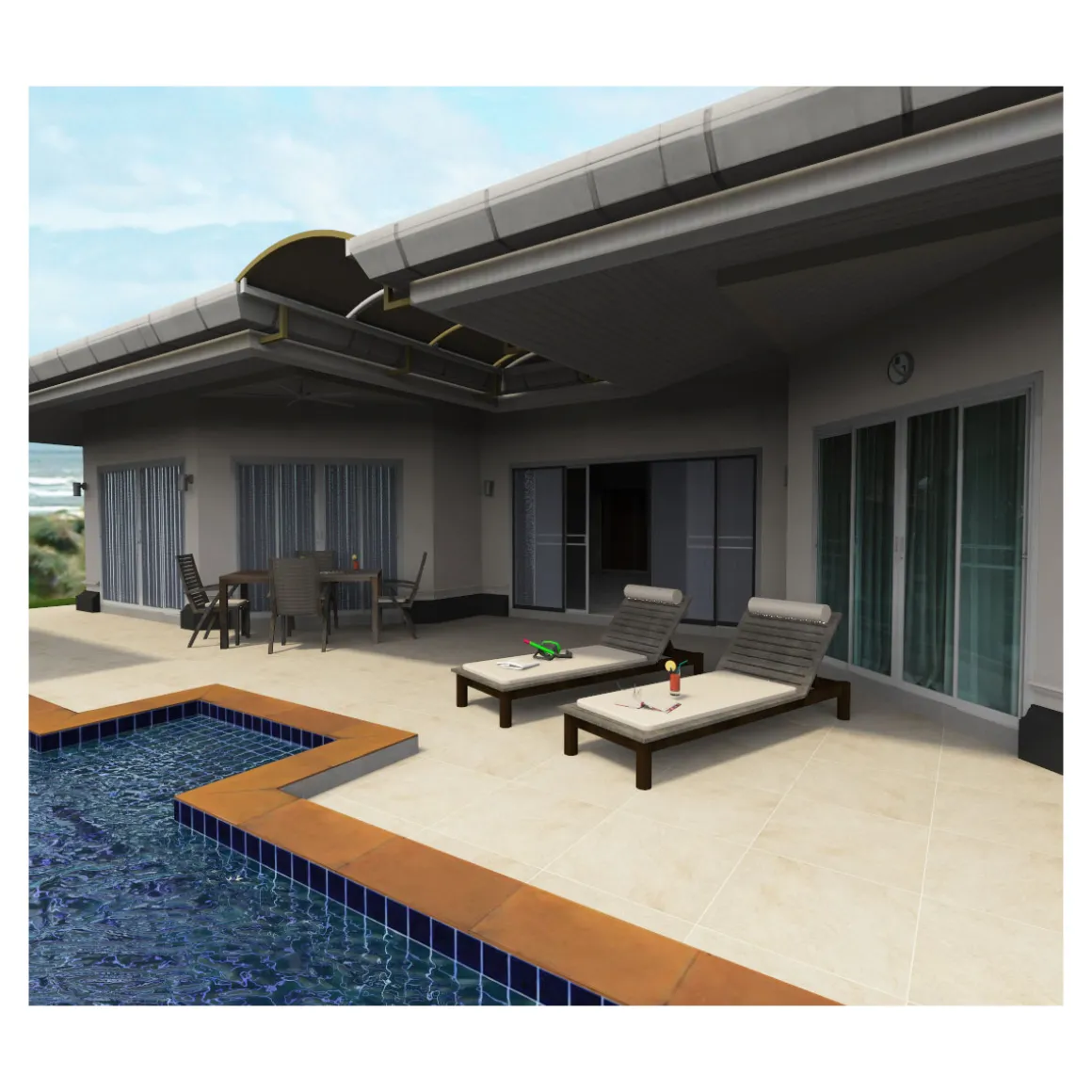 Terrassenplatte Pietra Serena Cream 60 x 60 x 2 cm