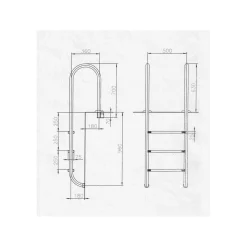 Tiefbeckenleiter eng Beckentiefe 120 cm 3 Stufen