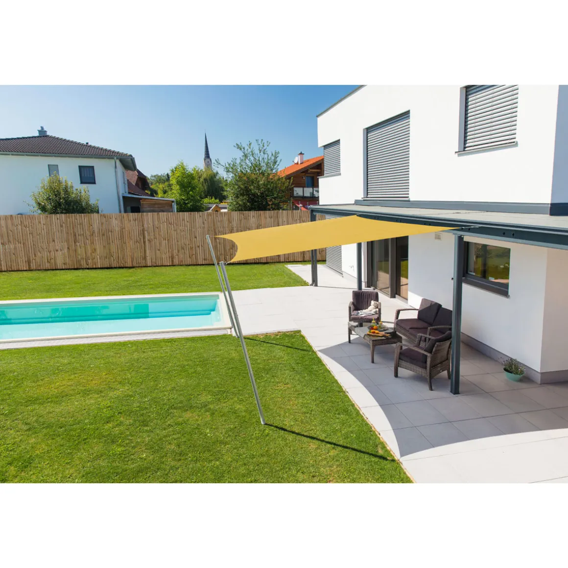 Viereck-Segel Cannes 3 x 3 m gelb