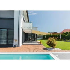 Viereck-Segel Capri 5 x 5 m champagner