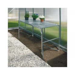 Vitavia Aluminiumtisch und 1 Ablage für Gewächshaus