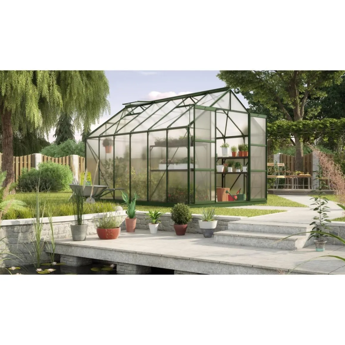 Vitavia Gewächshaus Uranus 9900 9,9m² 6 mm Hohlkammerplatten grün