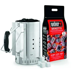 Weber Anzündset Anzündkamin und 2kg Brikett