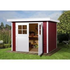 Weka Blockbohlenhaus 227 Größe 2 21 mm rot