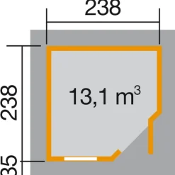 Weka Designhaus 213 5-Eck 278 x 278 x 237 cm rot