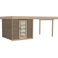 Weka Designhaus Line 172 B mit Anbau 300 cm 569 x 316 x 226 cm grau