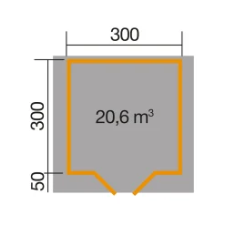 Weka Gartenhaus 209 Größe 3 28 mm 300 x 300 cm