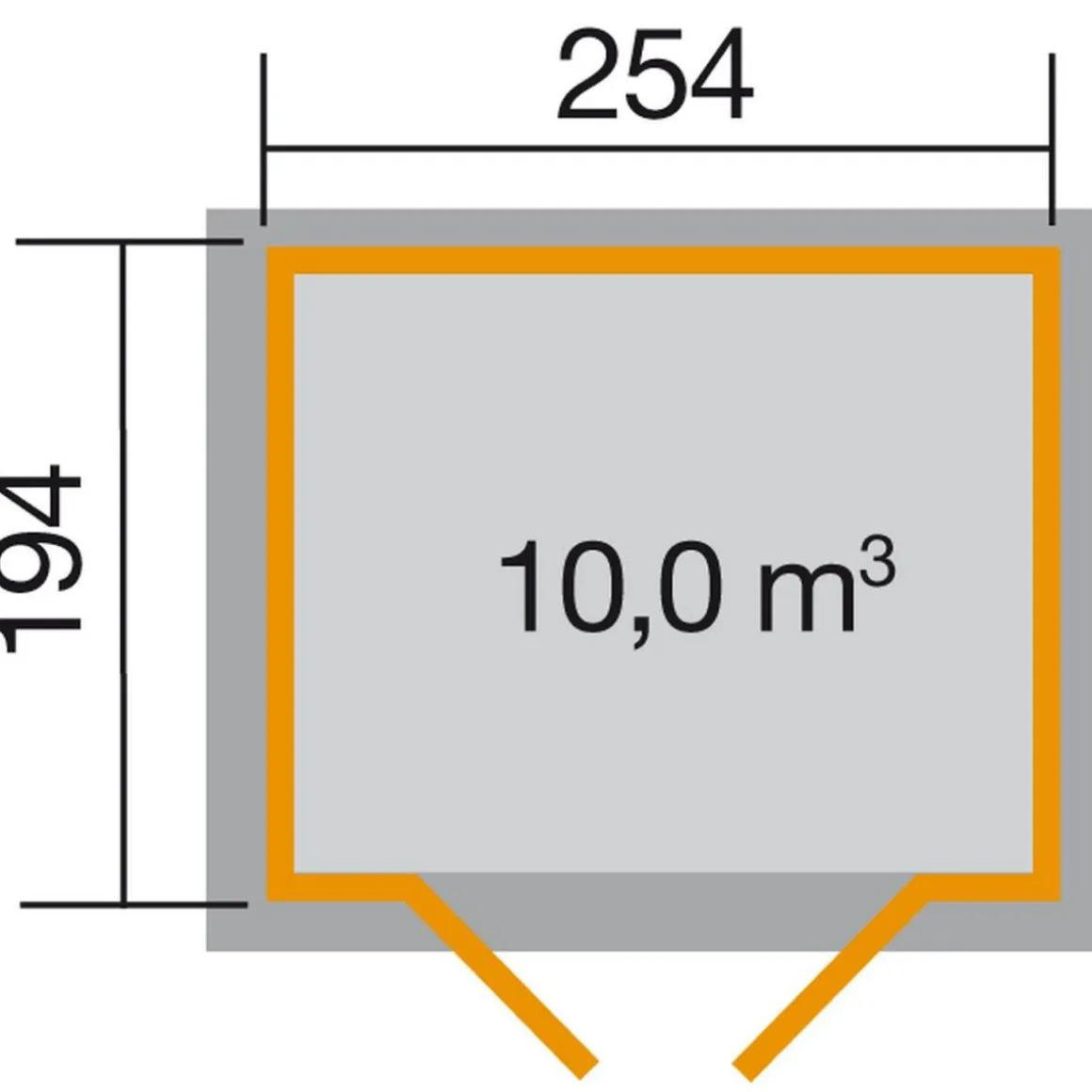 Weka Gartenhaus 323 Größe 2 280 x 217 x 221 cm