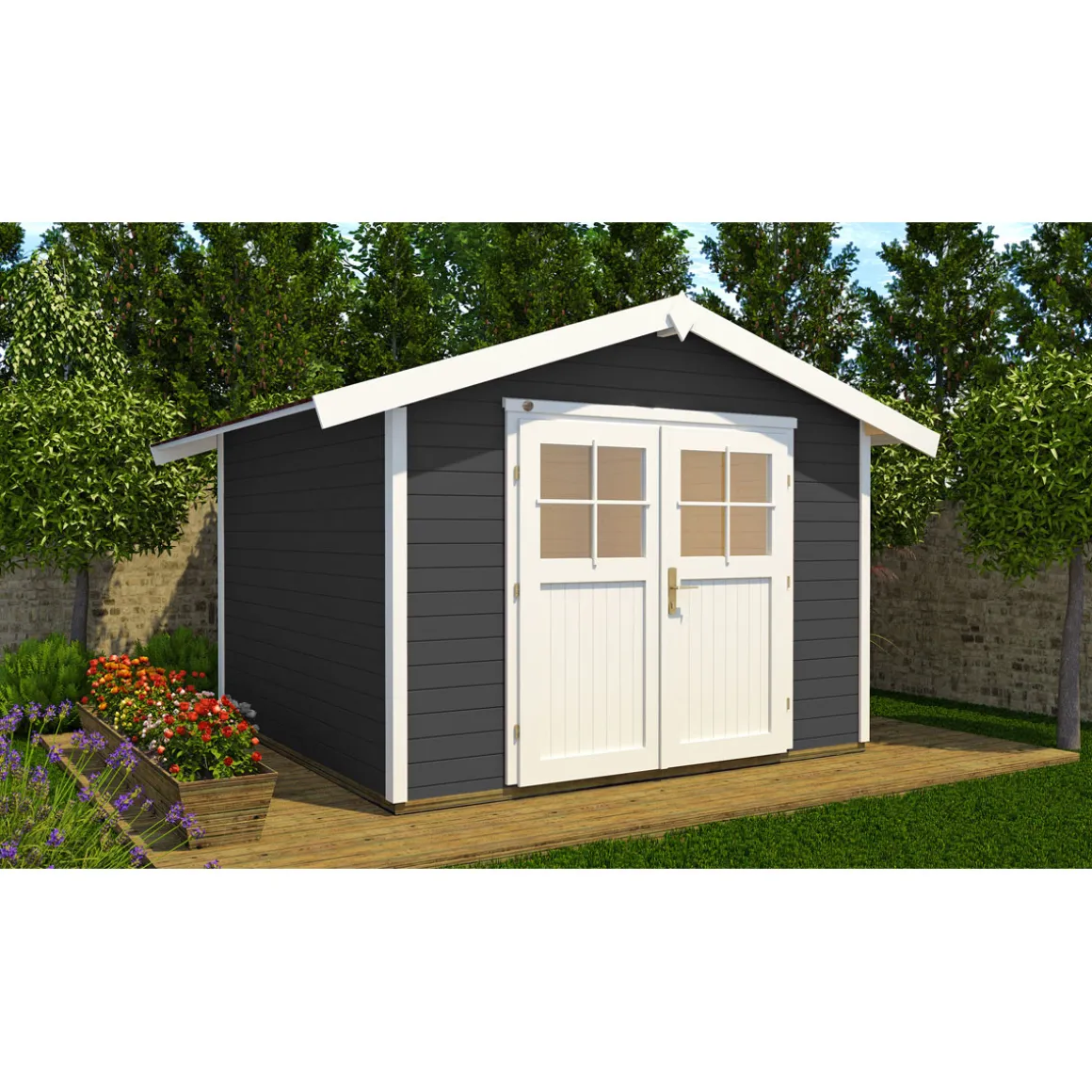 Weka Gartenhaus 122 Größe 5 anthrazit