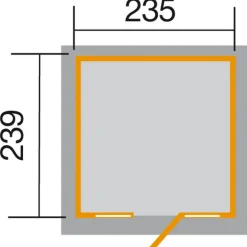 Weka Gartenhaus Panorama 172 Größe 1/2 mit Glastür 259 x 286 x 216 cm